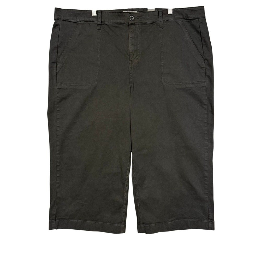 Torrid Capri Pants Womens 24 Black Cotton Stretch Wide‎ Leg Cropped 14699214 NWT